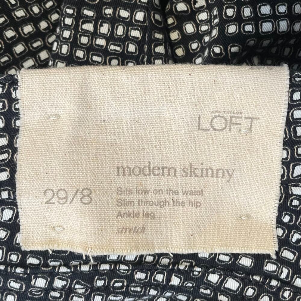 LOFT Black White Modern Skinny Leg Dress Pants NEW 29/8 - Picture 4 of 6